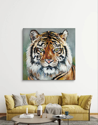 Gemälde Tiger – handgemaltes Original Acrylbild (120 x 120 cm)