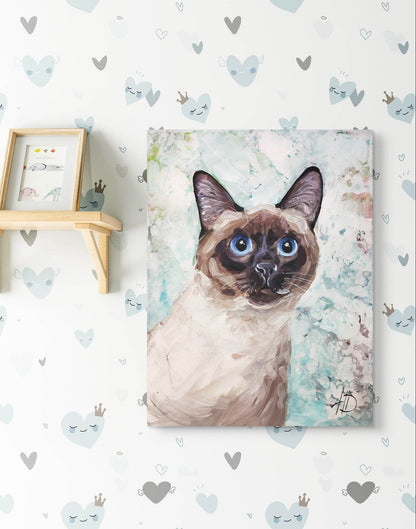 Heinz Acrylbild Wandbild Siamkatze Acryl auf Leinwand (30 x 40 cm)