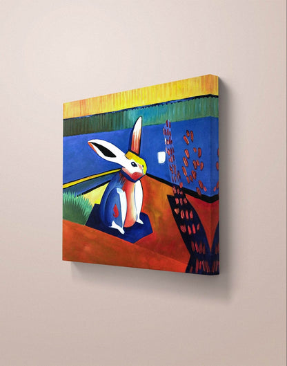 Heinz Acrylbild Wandbild abstrakt Kaninchen Acryl auf Leinwand (50 x 60 cm)