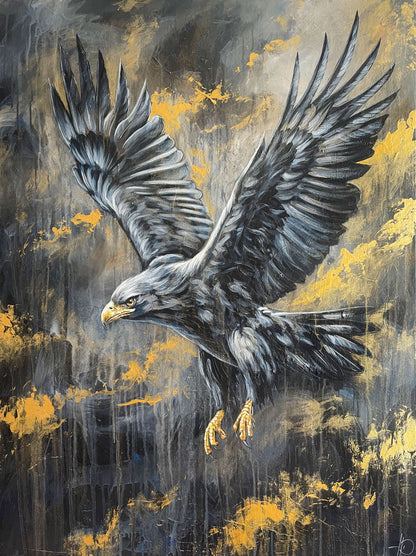 Original Acrylgemälde Adler im Flug auf Leinwand – handgemalte Tierkunst
von Heinz Atelier.