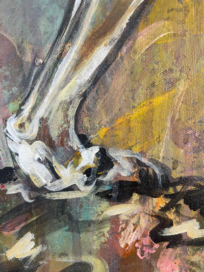 Hasen „Encounter“ – Acryl 100×80 cm, Original