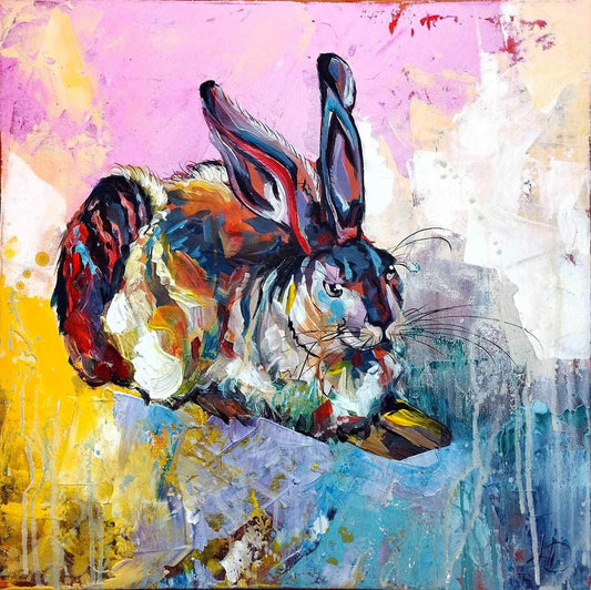 Gemälde Albrecht Dürer Hase – handgemaltes Original Acrylbild (50 x 50 cm)