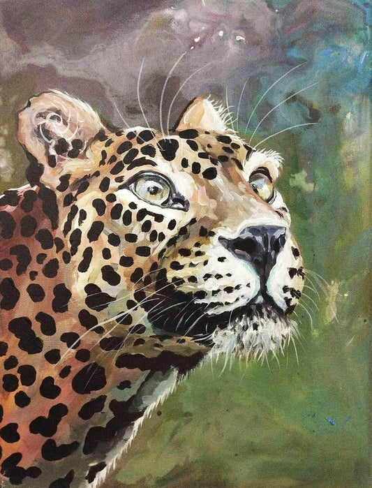 Gemälde Leopard – handgemaltes Original Acrylbild (30 x 40 cm)