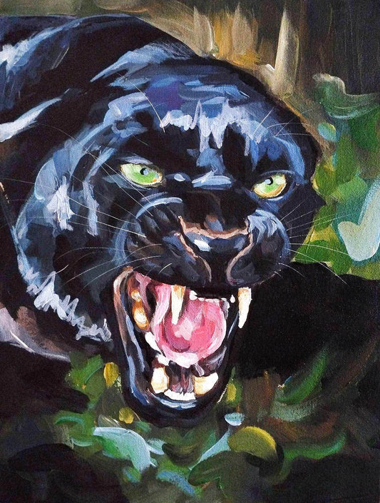 Gemälde Puma – handgemaltes Original Acrylbild (30 x 40 cm)