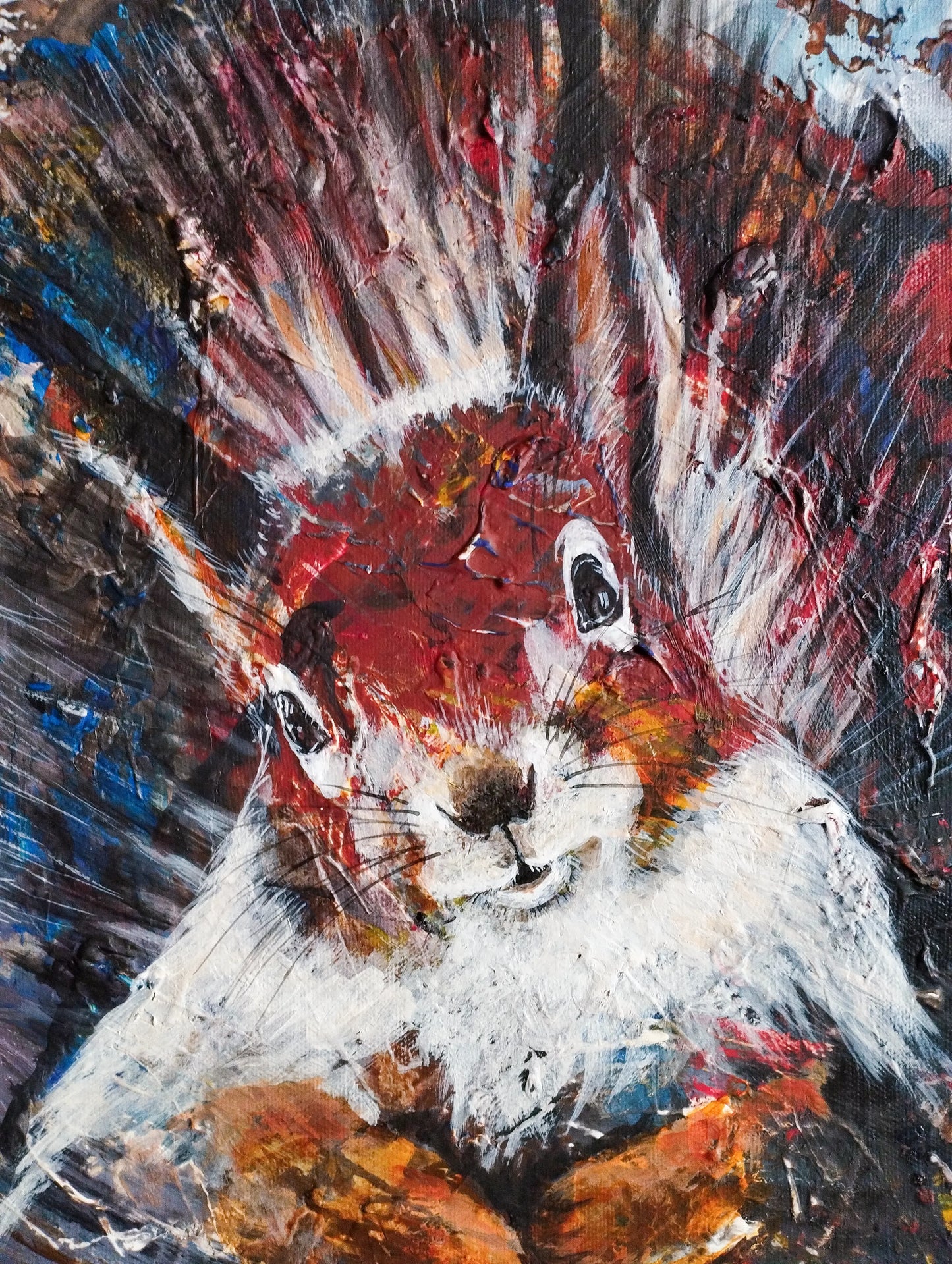 Gemälde Das kleine Eichhörnchen – handgemaltes Original Acrylbild (30 x 40 cm)