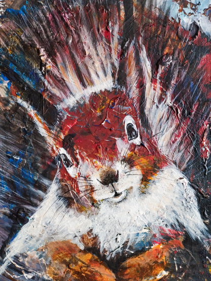 Gemälde Das kleine Eichhörnchen – handgemaltes Original Acrylbild (30 x 40 cm)