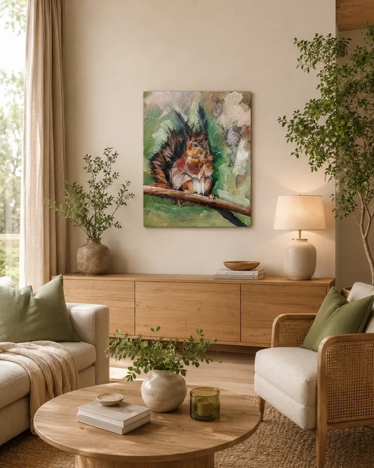 Eichhörnchen „Kleines Wunder“ – Acryl 40 × 50 cm, Original