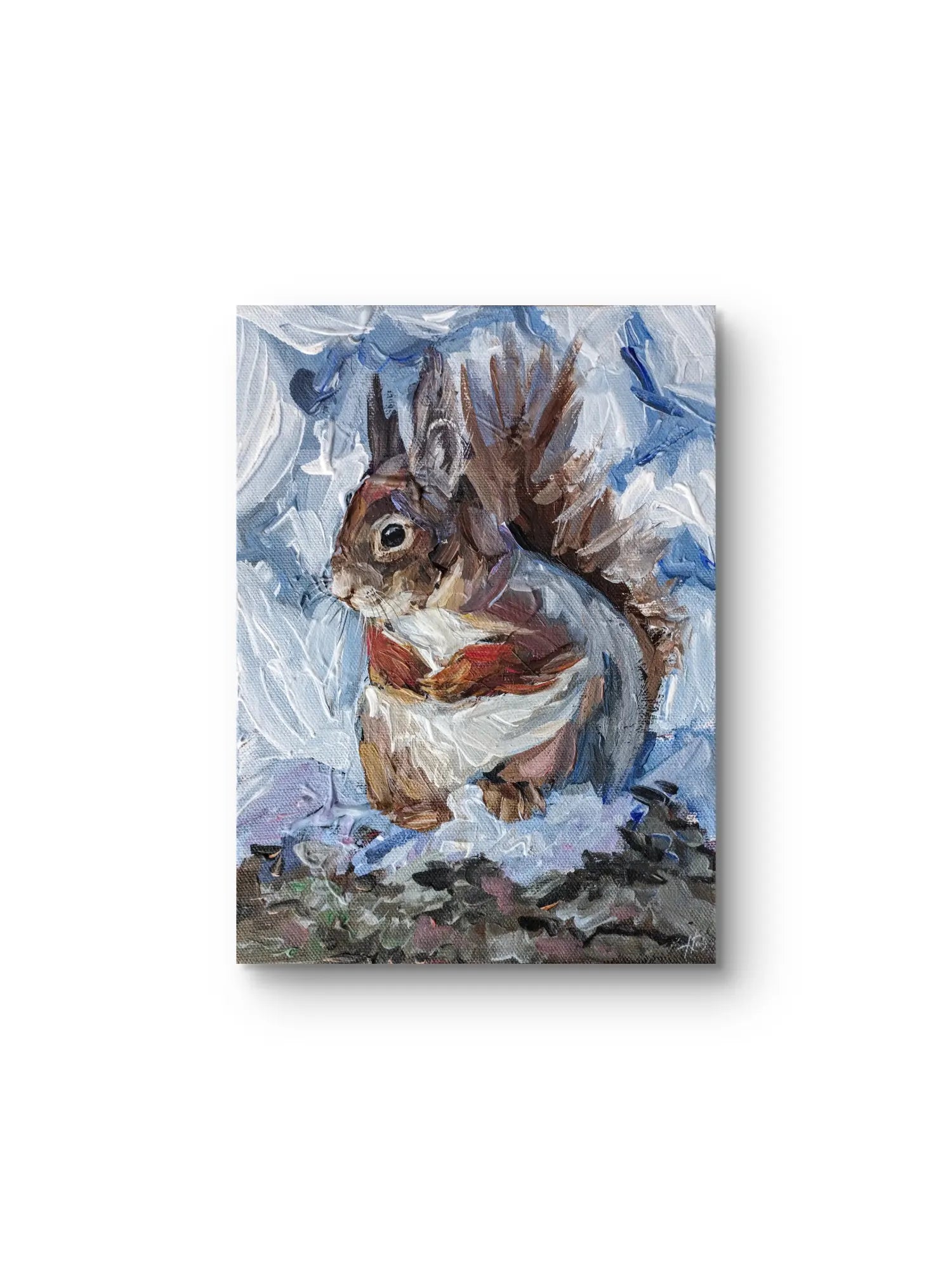 Eichhörnchen Gemälde handgemalt – Acrylbild Tierportrait, originale Tierkunst kaufen