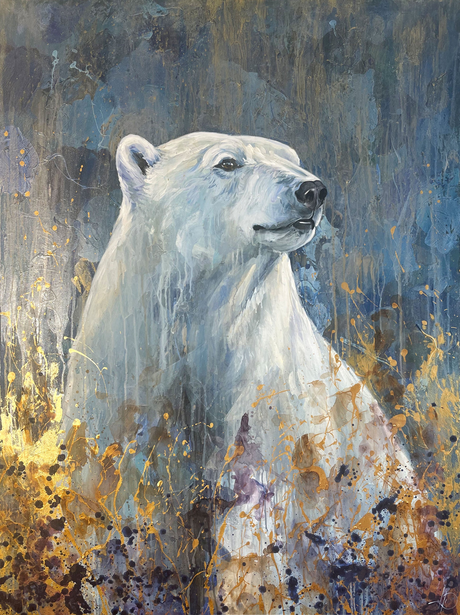 Original Acrylgemälde Eisbär auf Leinwand – handgemalte Tierkunst von Heinz
Atelier