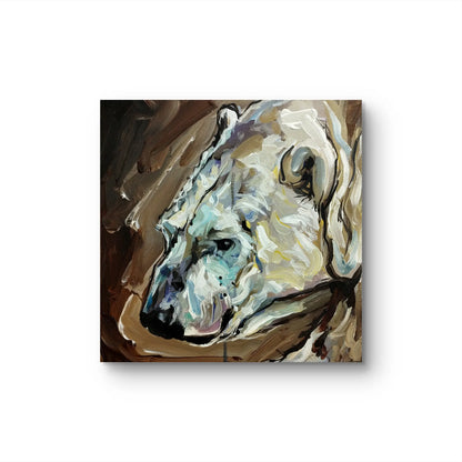 Acrylgemälde Eisbär, expressive Malweise mit stark pastosen Pinselstrichen.