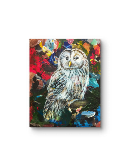 Gemälde Waldkauz – handgemaltes Original Acrylbild (40 x 50 cm)
