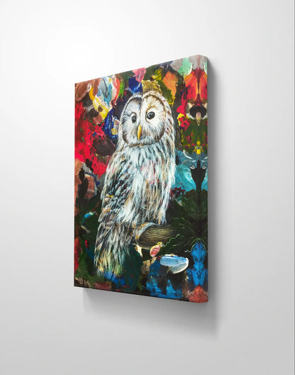 Gemälde Waldkauz – handgemaltes Original Acrylbild (40 x 50 cm)