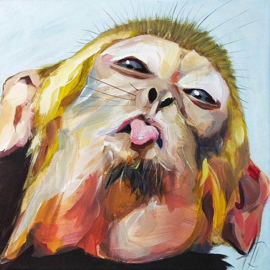 Gemälde lustiger Affe – handgemaltes Original Acrylbild (30 x 30 cm)