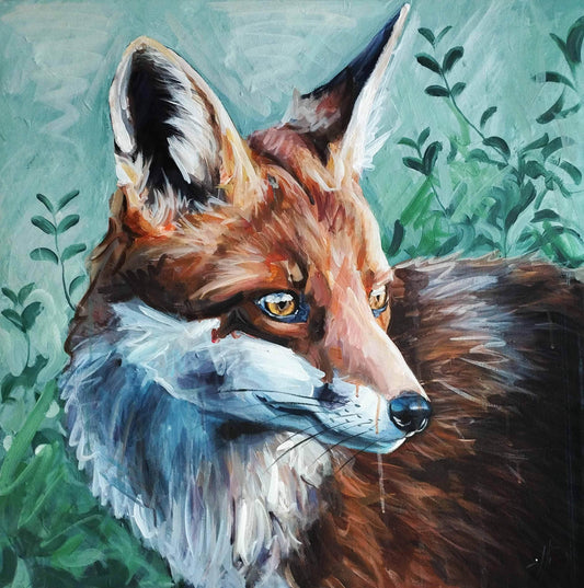 Gemälde tükis Fuchs – handgemaltes Original Acrylbild (70 x 70 cm)