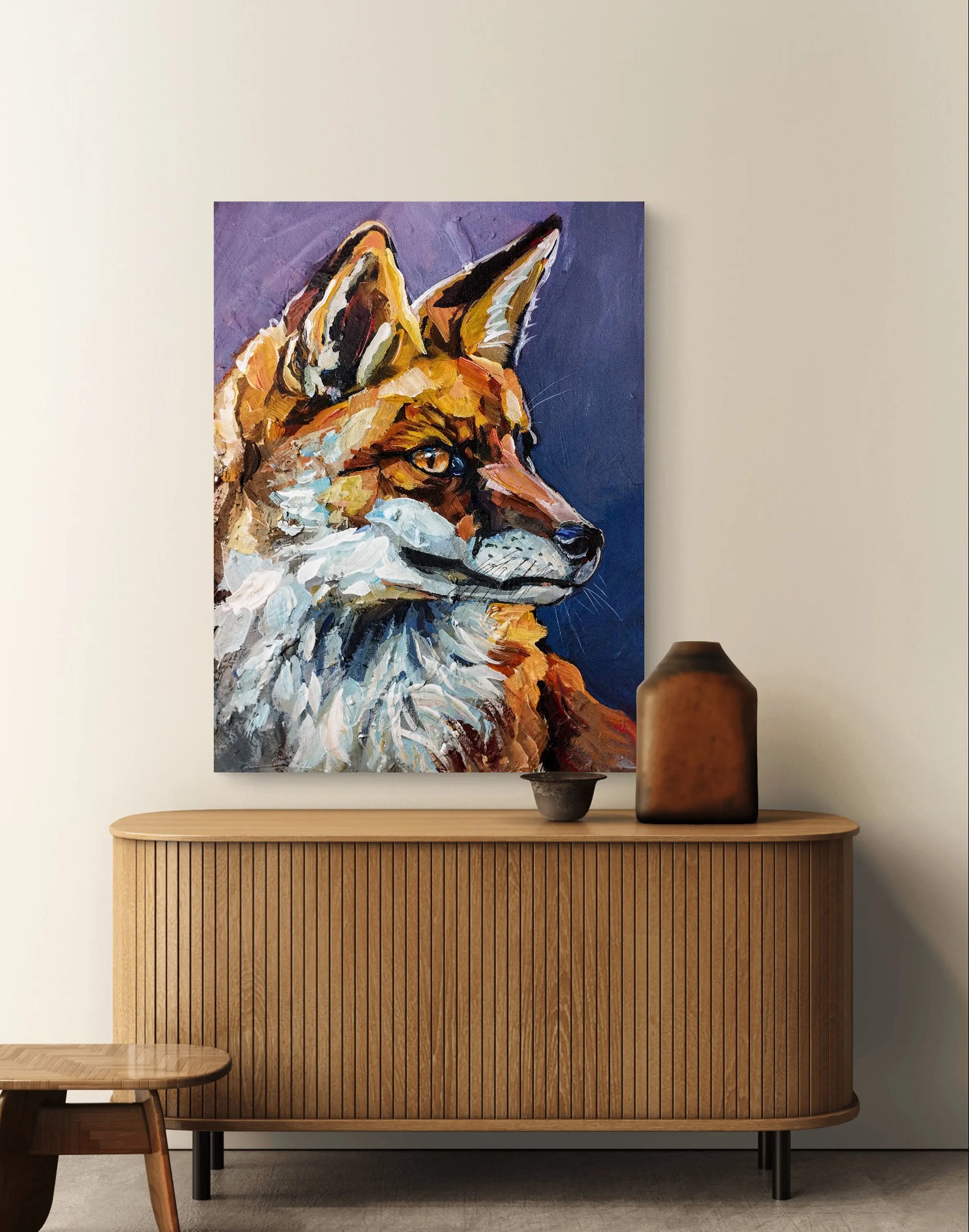 H1Z ART Acrylbild Gemälde Fuchsträume – handgemaltes Original Acrylbild (30 x 40 cm)