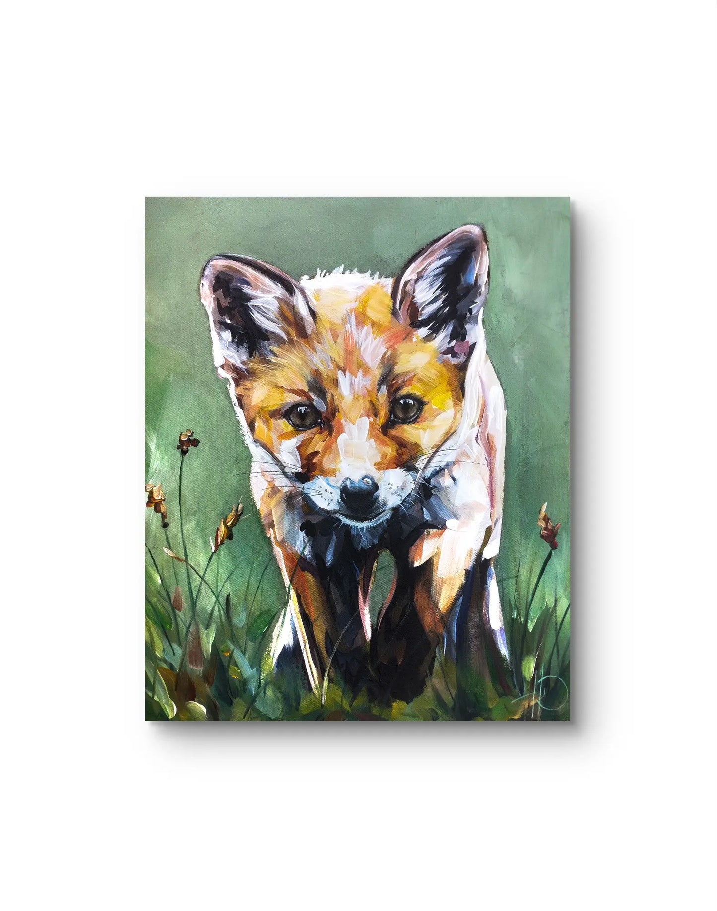 Gemälde kleiner Fuchs – handgemaltes Original Acrylbild (40 x 50 cm)