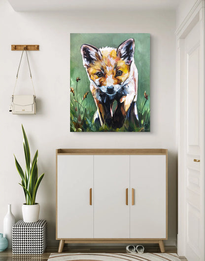 Gemälde kleiner Fuchs – handgemaltes Original Acrylbild (40 x 50 cm)