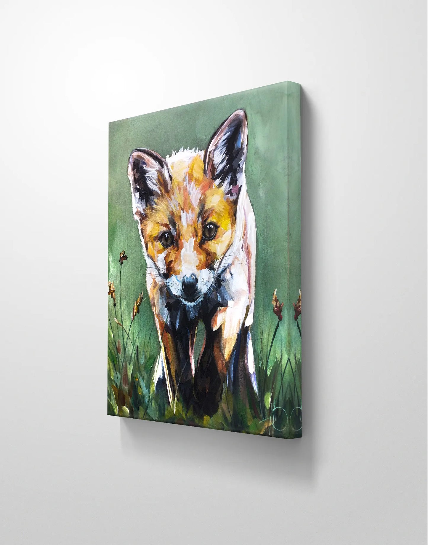 Gemälde kleiner Fuchs – handgemaltes Original Acrylbild (40 x 50 cm)