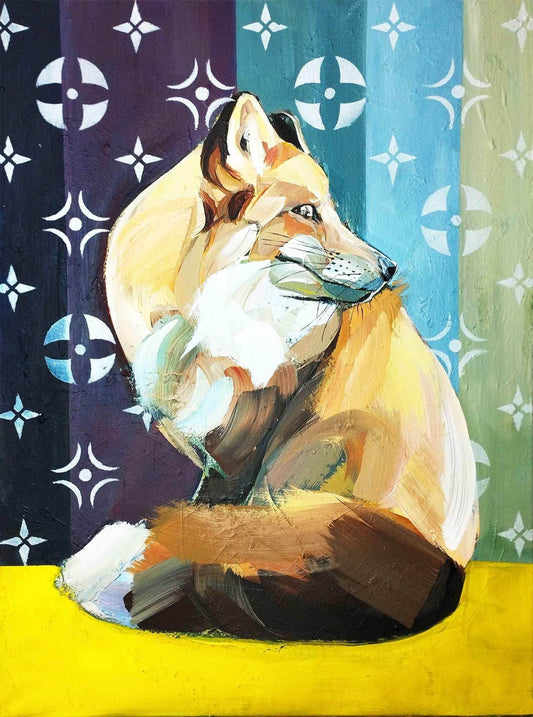 Gemälde Louis Vuitton Fuchs – handgemaltes Original Acrylbild (60 x 80 cm)