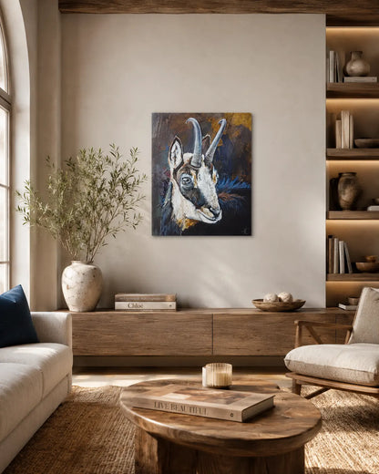 Gams Acrylgemälde handgemalt – Tierkunst original, moderne Tiermotive Kunst kaufen