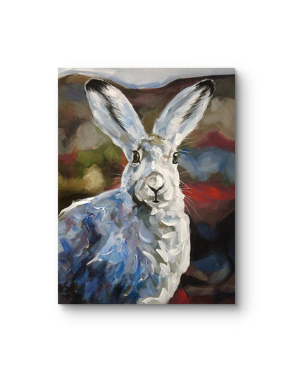 Feldhase Tierporträt auf Leinwand, sanfte Farbakzente, perfekte Dekoration für Schlafzimmer