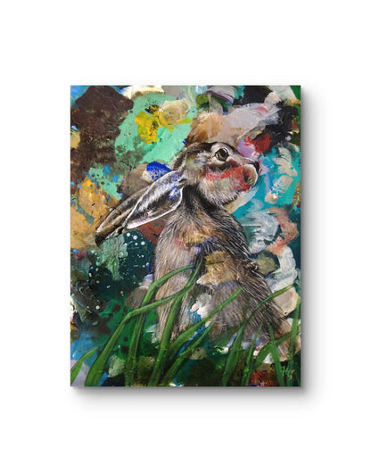 Acrylbild Hase auf Leinwand, lebendige Tierkunst für Schlafzimmer oder Arbeitszimmer