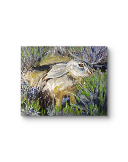 Acrylbild Hase auf Leinwand, Tierporträt für Schlafzimmer oder kleine Wandflächen