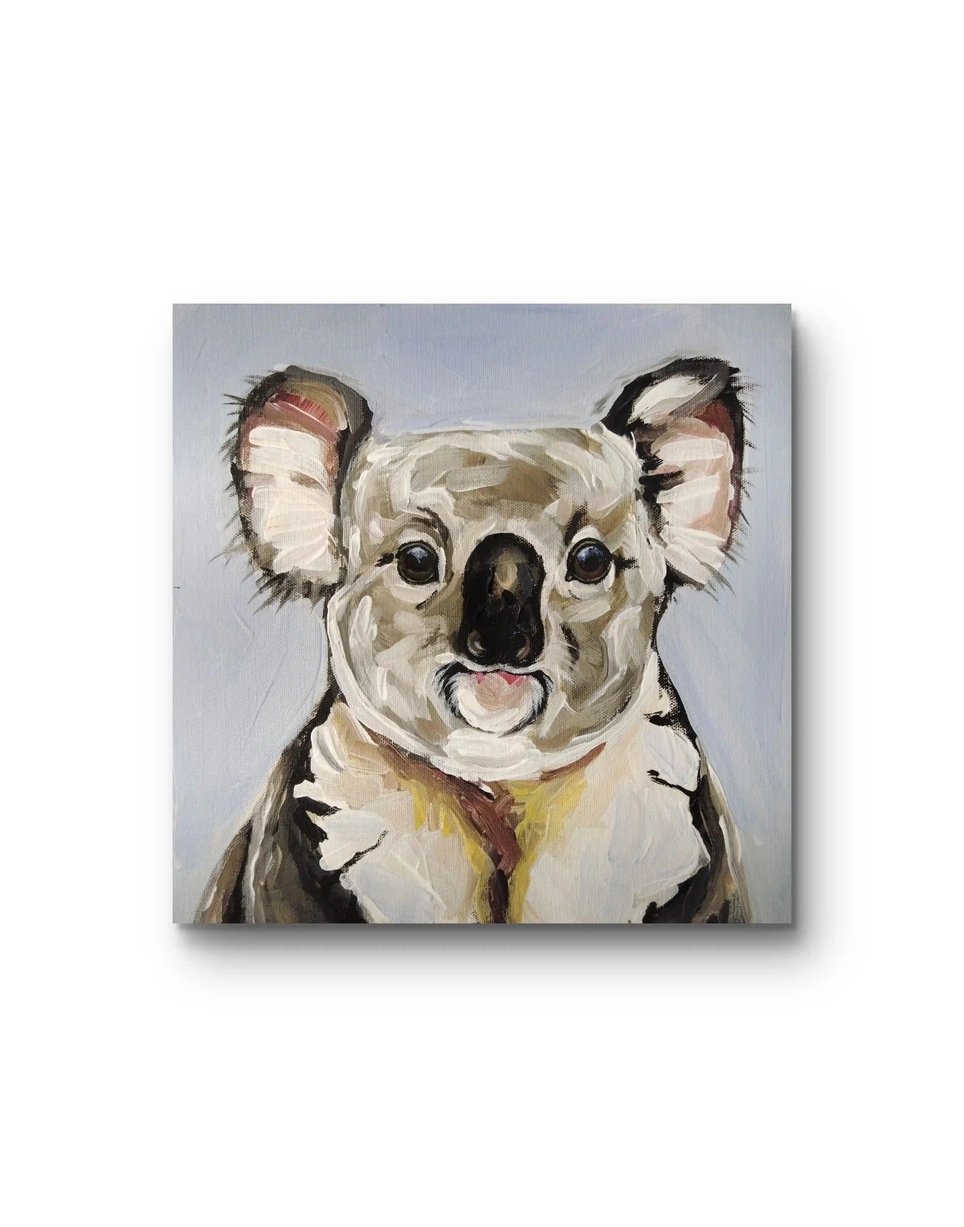 Koala Tierportrait Acrylbild auf Leinwand, ruhige Stimmung, Wanddeko für Schlafzimmer oder Kinderzimmer