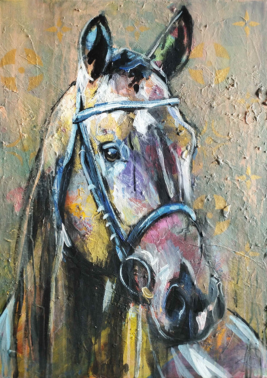 Gemälde Louis Vuitton Pferd – handgemaltes Original Acrylbild (50 x 70 cm)