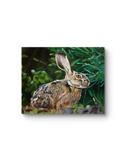 Handgemaltes Hase Gemälde auf Leinwand, sanfte Farben, Acrylbild für Kommode oder Regal