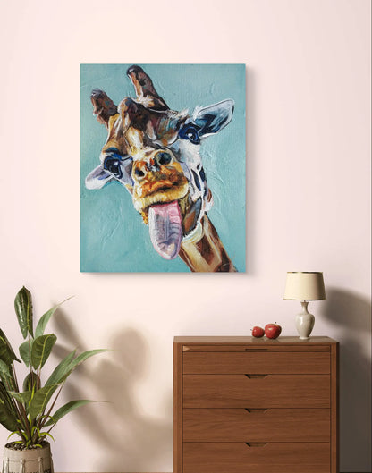 H1Z ART Acrylbild Gemälde Giraffe – handgemaltes Original Acrylbild (40 x 50 cm)
