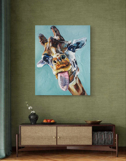 H1Z ART Acrylbild Gemälde Giraffe – handgemaltes Original Acrylbild (40 x 50 cm)