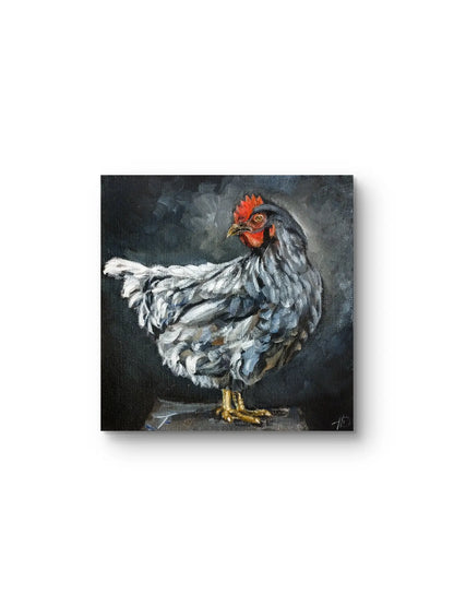 Hahn Acrylbild handgemalt – Tierkunst original, moderne Tierbilder kaufen