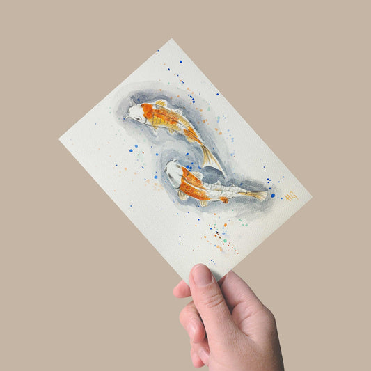 Heinz Grußkarte Handgemalte Postkarte – "Koistern" (Aquarell, DIN A5)