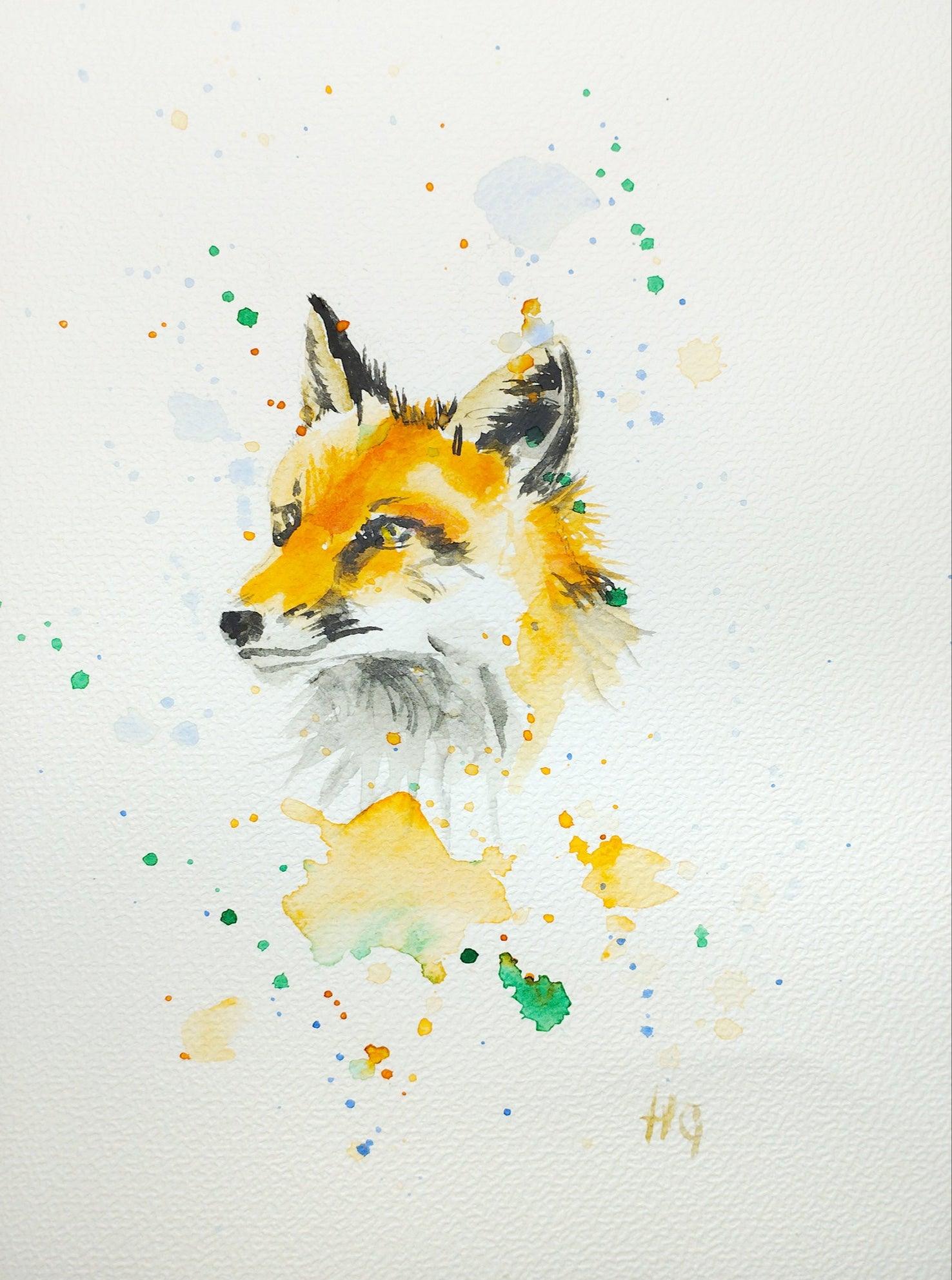 Heinz Grußkarte Handgemalte Grußkarte – "Fuchs" (Aquarell, DIN A5)