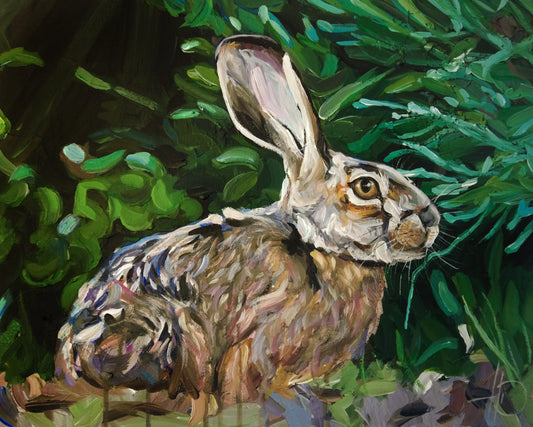 Acrylbild Hase auf Leinwand, dekoratives Tierportrait für Schlafzimmer oder Flur