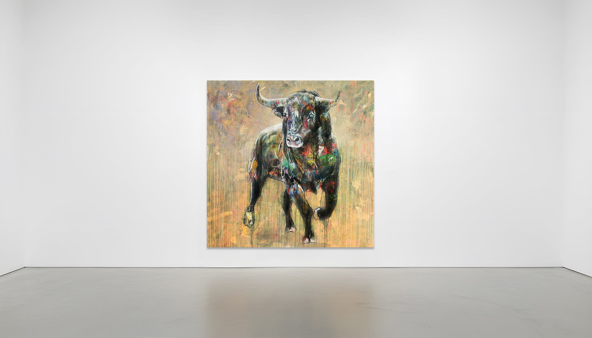 Stier Gemälde – handgemaltes Original Acrylbild aus dem Atelier, großformatiges Tiergemälde als Kunstwerk
