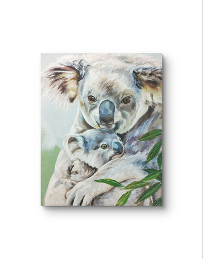 H1Z ART Acrylbild Gemälde Koala-Knuddel – handgemaltes Original Acrylbild (40 x 50 cm)