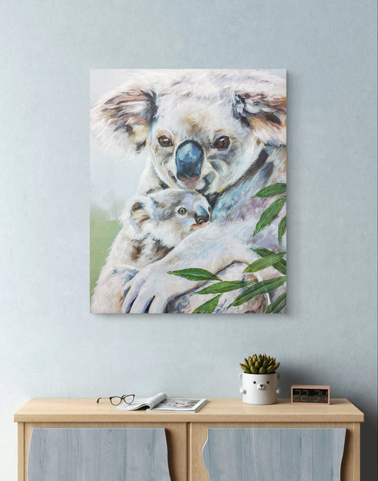 H1Z ART Acrylbild Gemälde Koala-Knuddel – handgemaltes Original Acrylbild (40 x 50 cm)