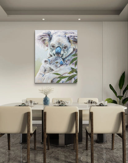 H1Z ART Acrylbild Gemälde Koala-Knuddel – handgemaltes Original Acrylbild (40 x 50 cm)