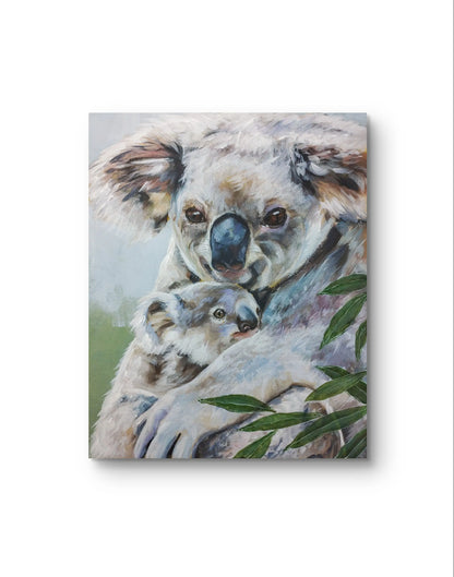 H1Z ART Acrylbild Gemälde Koala-Knuddel – handgemaltes Original Acrylbild (40 x 50 cm)