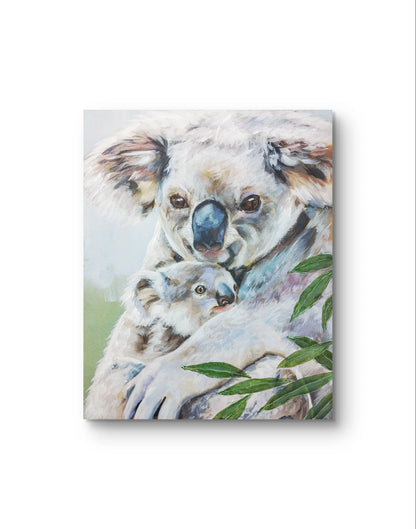 H1Z ART Acrylbild Gemälde Koala-Knuddel – handgemaltes Original Acrylbild (40 x 50 cm)