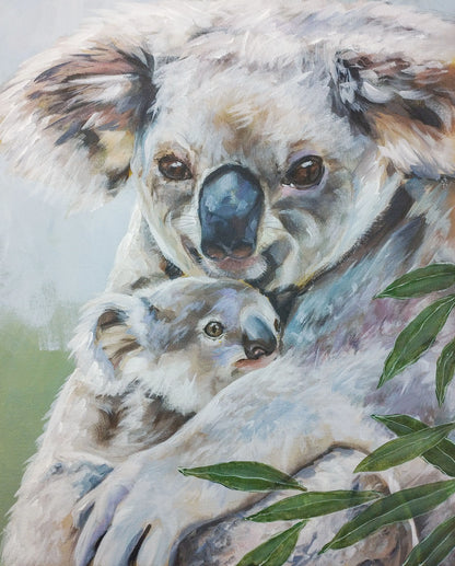 H1Z ART Acrylbild Gemälde Koala-Knuddel – handgemaltes Original Acrylbild (40 x 50 cm) Koala 1