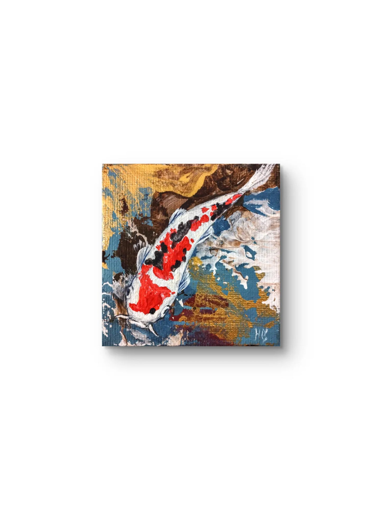 Koifisch Acrylbild handgemalt – Tierkunst original, moderne Tierbilder kaufen
