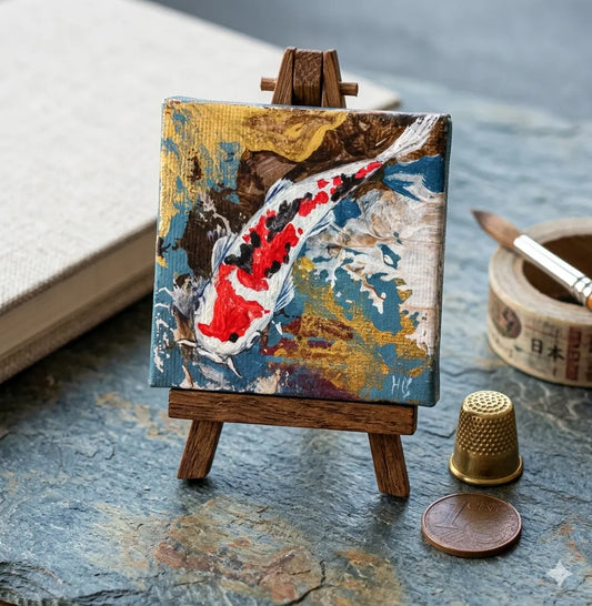 Koi Gemälde handgemalt – Acrylbild Tierportrait, originale Tierbilder Kunst kaufen