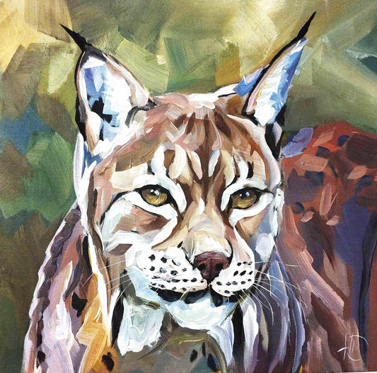 Gemälde Luchs – handgemaltes Original Acrylbild (40 x 40 cm)