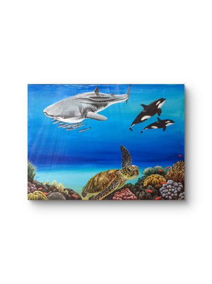 Meerestiere Gemälde auf Leinwand – handgemalt, zeitgenössische Tierkunst kaufen