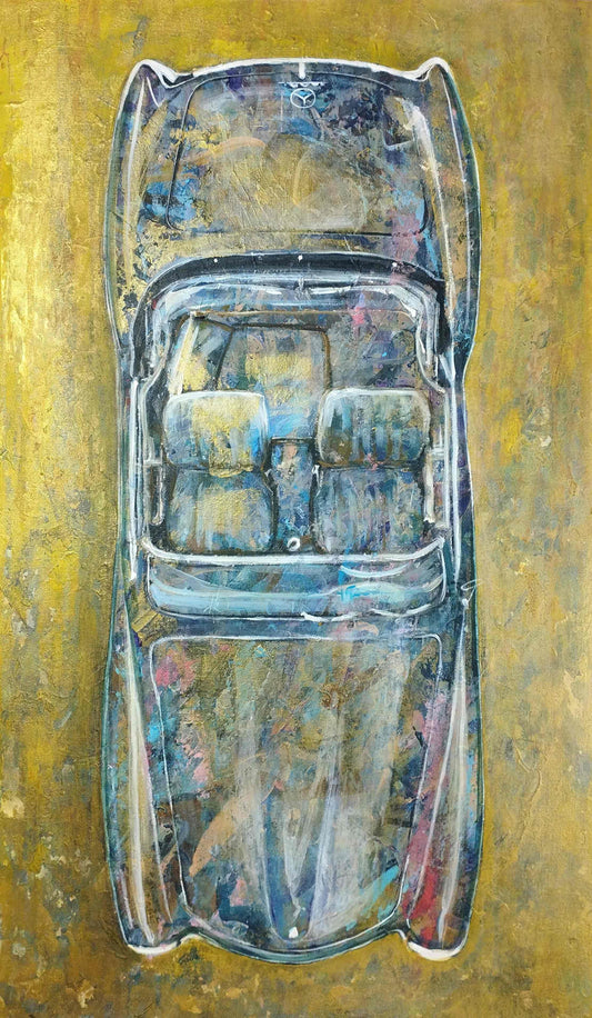 Gemälde Mercedes-Benz 190 SL – handgemaltes Original Acrylbild (85 x 50 cm)