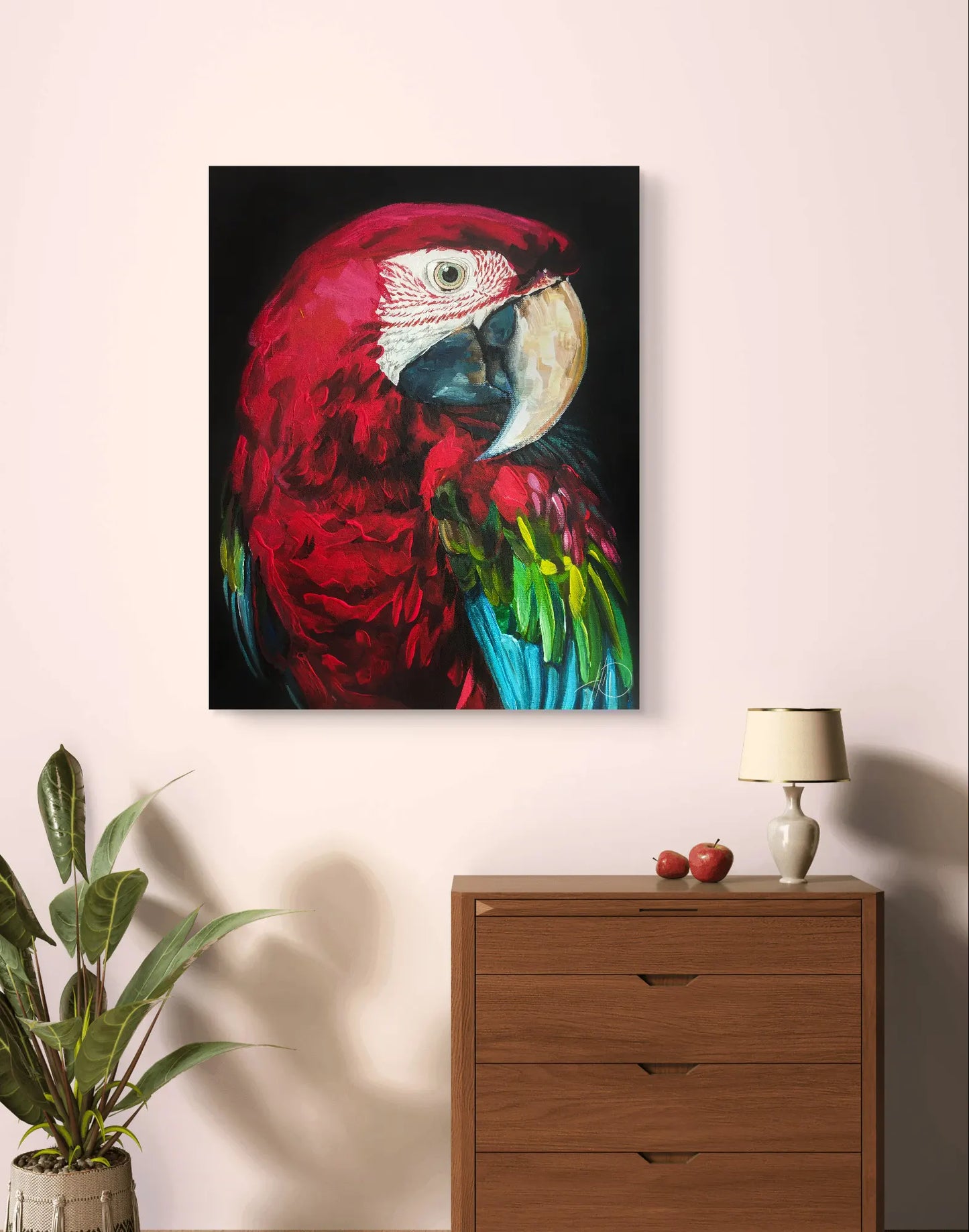 Gemälde Papagei – handgemaltes Original Acrylbild (40 x 50 cm)