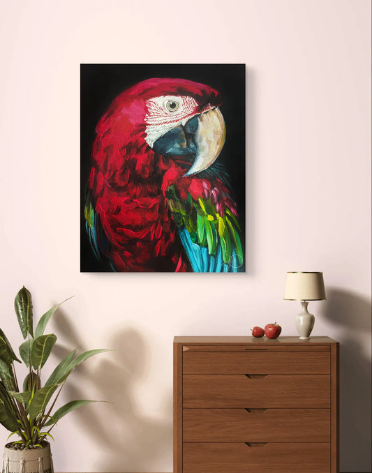 Gemälde Papagei – handgemaltes Original Acrylbild (40 x 50 cm)